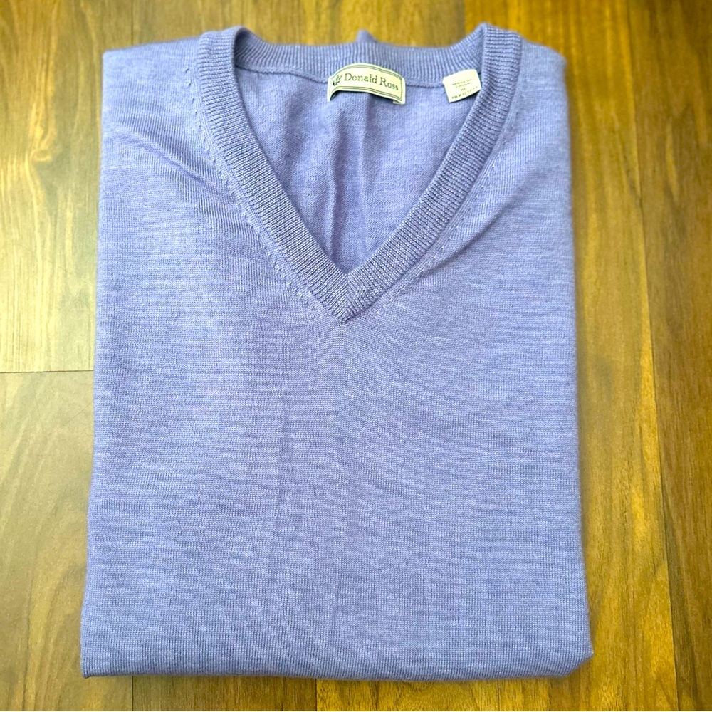 Donald Ross Purple  100% Merino Wool Sweater Vest Size XL